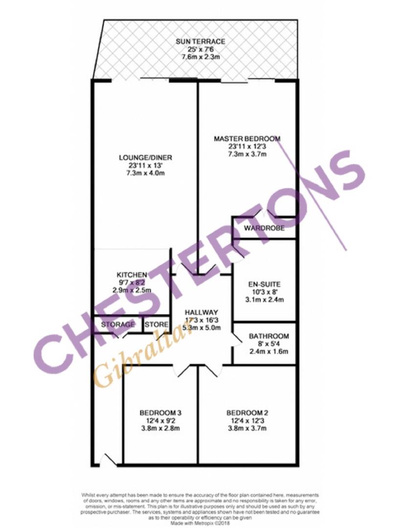 Image of Apartment - 3 Bedrooms - 2 Bathrooms for Rental in Royal Ocean Plaza-Gibraltar, Image 12